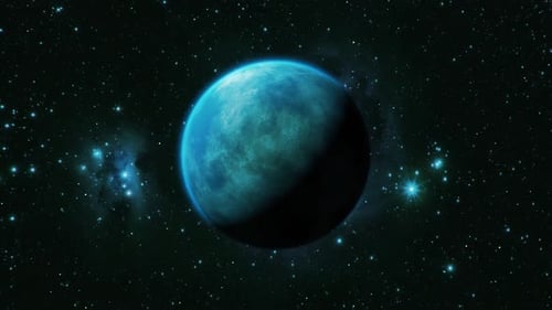 Rotating Blue Planet in Cosmic Space