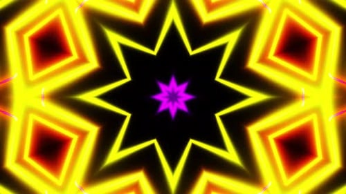 Flying under arches painted with multicolored light. Kaleidoscope VJ loop.