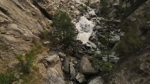 Aerial Drone shot of curvy road, ghata loops in Himachal Pradesh.