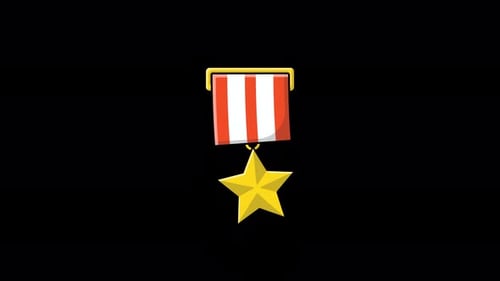 Animated Star Medal for Achievement and Awards Recognition
