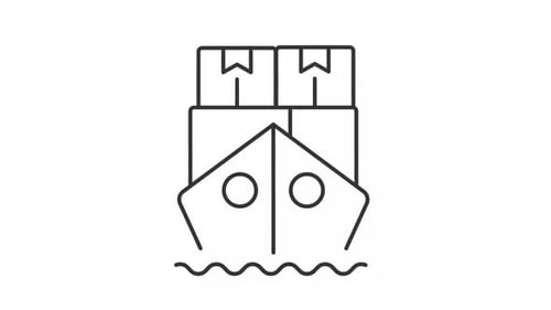 Animated Minimalist Cargo Ship Container Delivery Icon