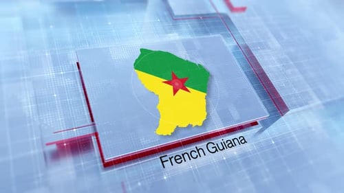 French Guiana Map Flag Digital Corporate Display