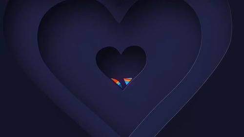 Fluid Love Text Reveal in Layered Heart Shape