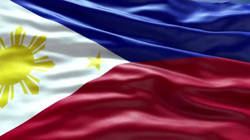 Realistic Waving Philippines Flag Seamless Loop