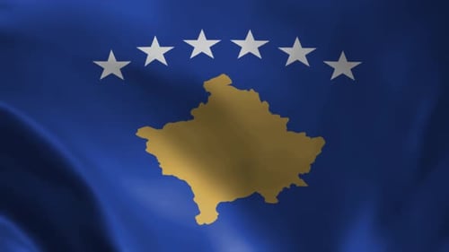 Waving Flag of Kosovo Seamless Loop Animation