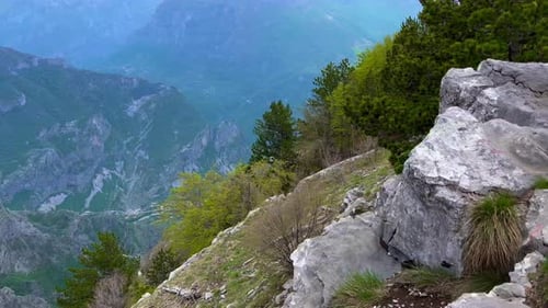 A Young Woman and Her Son Tourists are Visiting the Grlo Sokolovo Canyon