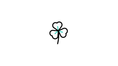 Flat Design Clover Outline Fill Animation