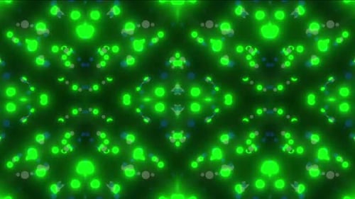 Vibrant Abstract Neon Dots Kaleidoscope Motion Background