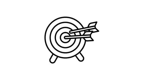 Target with Arrows Hitting Bullseye Line Animation