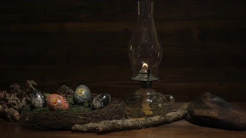 Old style painted Easter eggs