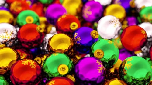 Colorful Festive Christmas Ornaments Background Animation