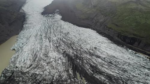 Aerial view of Hoffellsfjoll glacier in Iceland.