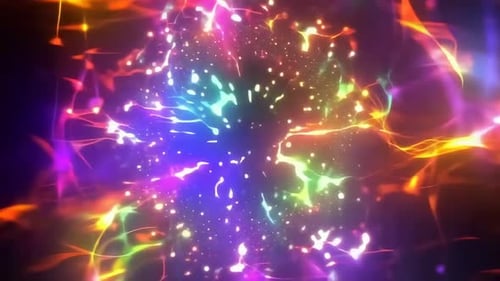 Lebendiger abstrakter Neonlichtpartikel-Bewegungshintergrund mit