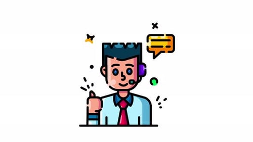 Animated Customer Service Agent Giving Thumbs Up