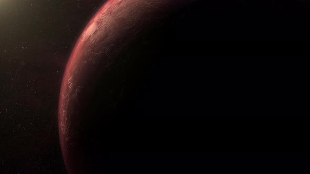 Red Planet Rotating in Cosmic Space Background, Backgrounds Motion ...