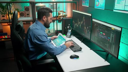 Cryptocurrency Businessman In Office