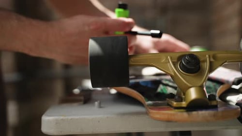 Assembling Skateboard Wheel with Skate Tool