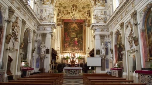 Interior View of a Christian Church