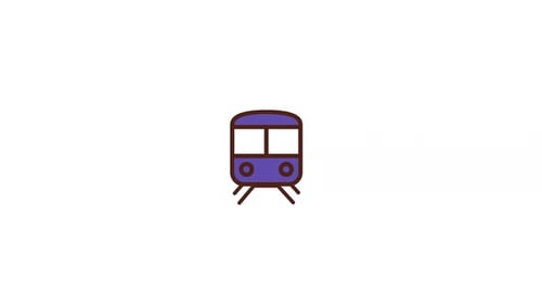 Animated Flat Design Train Icon