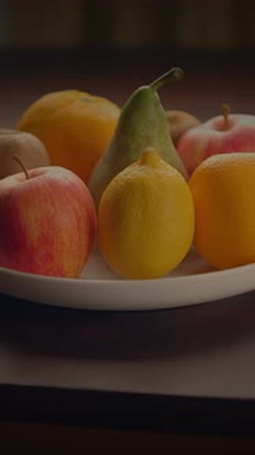 Assorted Fresh Fruit Arrangement Still Life Close Up