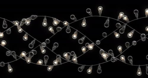 Seamless animation of a flashing Christmas garland.