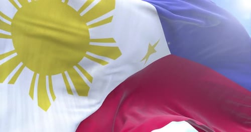 Philippines Flag Waving Realistic 3D Animation Loop