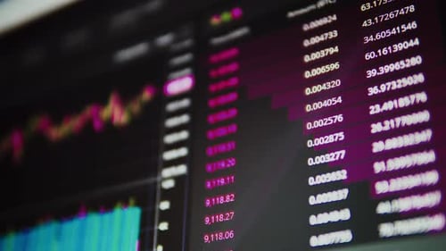 Abstract Stock Market Chart with Data and Numbers