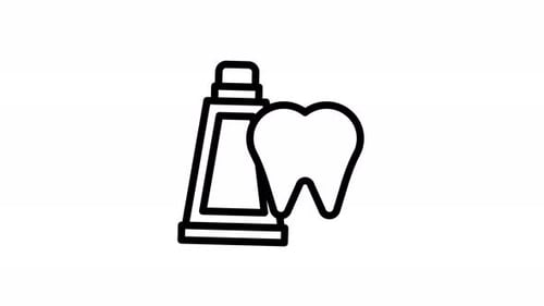 Minimalist Dental Hygiene Toothpaste Tube and Tooth Animation