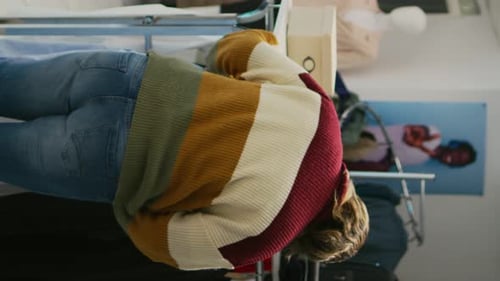 Vertical Video Young Store Customer Shopping for Trendy Clothes