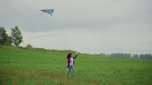 Children Playing with a Kite