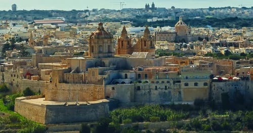 Aerial View of Mdina A Beautiful Historic City with Centuries of History and Stunning Views of Malta
