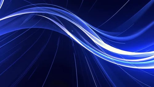 Abstract Blue and White Flowing Waves Background Animation