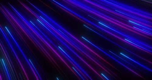 Abstract background with colored glowing lines, stream of neon digital data