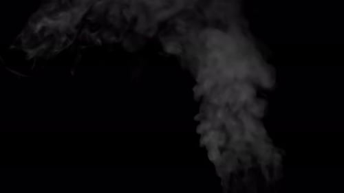 Intense Steam Stream On Balck Background