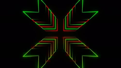 Red And Green Neon Arrows Background Vj Loop In 4K