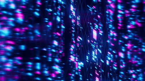 Closeup of Neural Network Model LLM Structure Animation AI Big Data Processing Technological Concept