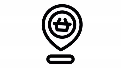 Animated Shopping Location Map Pin Icon Reveal