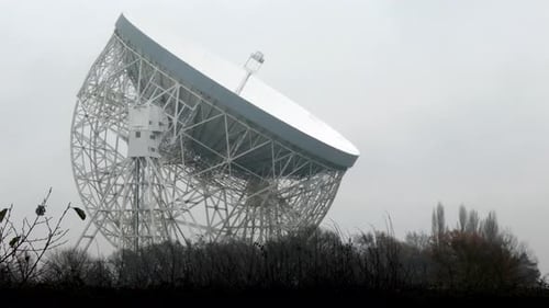 Large Radio Telescope on Overcast Day