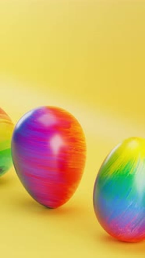 Modern Colorful Rolling Easter Eggs Animation Loop