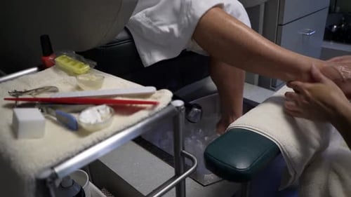 Foot Massage and Pedicure at Salon