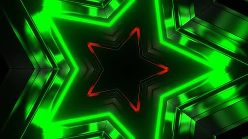 Roter und grüner Stern-Strob-Tunnel-Hintergrund VJ Loop In HD