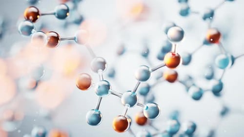 Abstract 3D Molecular Structure Rotating Background Loop