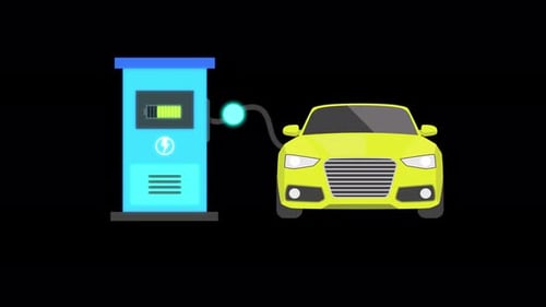 Charging Station Electric Car Animation