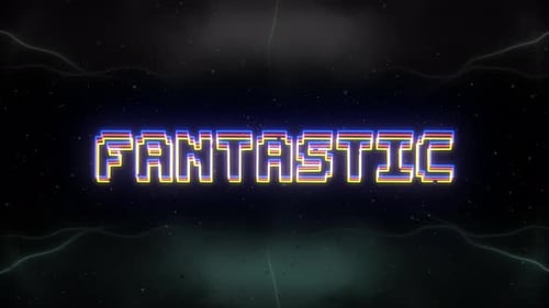 Fantastic Neon Text With Retro Background