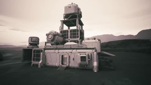 Colonist Base Established on a Distant Planet with Futuristic Architecture
