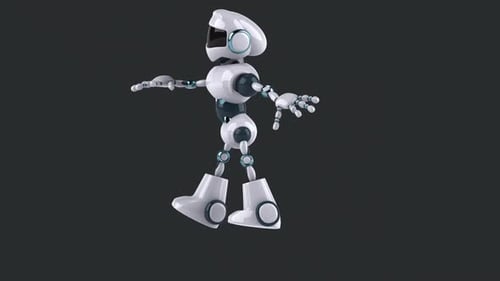 Lustiger 3D-Cartoon-Robotertanz (mit Alphakanal)