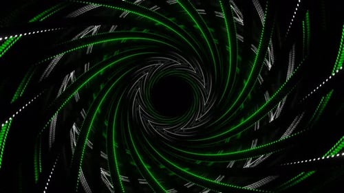 Green And Green Spiral Neon Ribbon Background Vj Loop In 4K