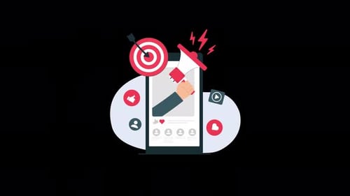 Animated Social Media Marketing Concept on Smartphone