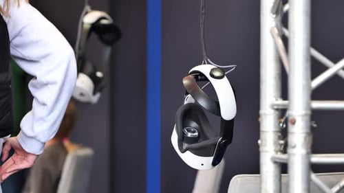 Hanging Virtual Reality Headsets Ready for Users