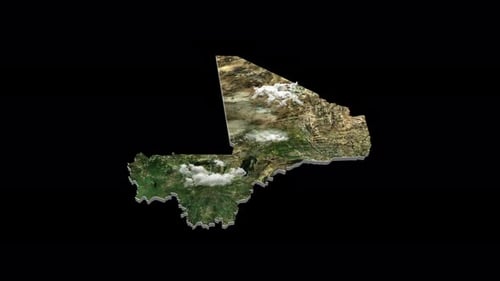 Mali 3D Country Map Animation Transparent Alpha